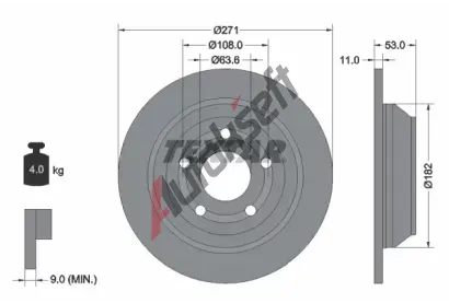 TEXTAR Brzdový kotouč PRO - 271 mm TXT 92327403, 92327403  TEXTAR Brzdový kotouč PRO - 271 mm TXT 92327403, 92327403