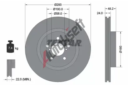 TEXTAR Brzdov kotou PRO - 293 mm TXT 92327603, 92327603