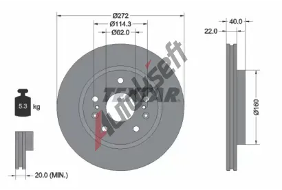 TEXTAR Brzdov kotou PRO - 272 mm TXT 92329603, 92329603