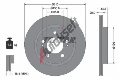 TEXTAR Brzdový kotouč PRO - 315 mm TXT 92332903, 92332903 TEXTAR Brzdový kotouč PRO - 315 mm TXT 92332903, 92332903