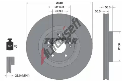 TEXTAR Brzdov kotou PRO - 340 mm TXT 92333403, 92333403