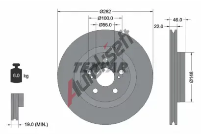 TEXTAR Brzdov kotou PRO - 282 mm TXT 92333503, 92333503