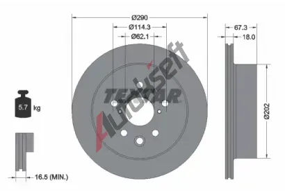 TEXTAR Brzdov kotou PRO - 290 mm TXT 92334403, 92334403