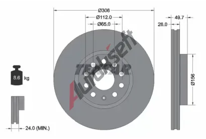 TEXTAR Brzdov kotou PRO+ - 306 mm TXT 92334805, 92334805
