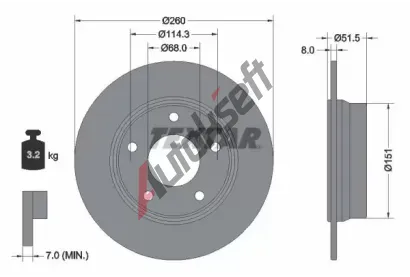 TEXTAR Brzdov kotou PRO - 260 mm TXT 92335803, 92335803