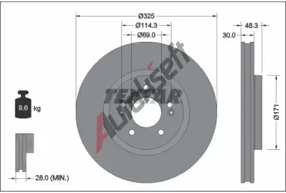 TEXTAR Brzdov kotou PRO - 325 mm TXT 92337103, 92337103