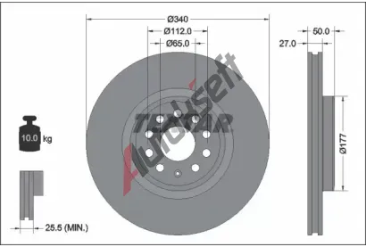 TEXTAR Brzdov kotou PRO+ - 340 mm TXT 92337405, 92337405