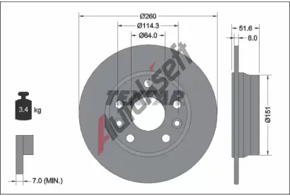 TEXTAR Brzdov kotou - 260 mm TXT 92337703, 92337703