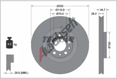 TEXTAR Brzdov kotou PRO+ - 330 mm TXT 92337905, 92337905