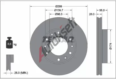 TEXTAR Brzdov� kotou� PRO - 299 mm TXT 92338103, 92338103