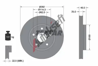 TEXTAR Brzdov kotou PRO - 282 mm TXT 92341103, 92341103