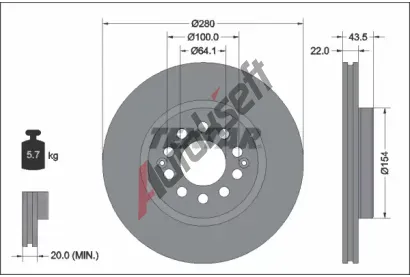 TEXTAR Brzdov kotou PRO - 280 mm TXT 92342603, 92342603