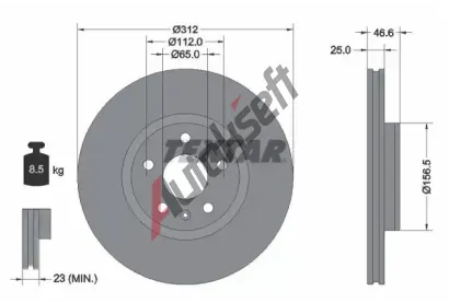 TEXTAR Brzdový kotouč PRO - 312 mm TXT 92343203, 92343203 TEXTAR Brzdový kotouč PRO - 312 mm TXT 92343203, 92343203