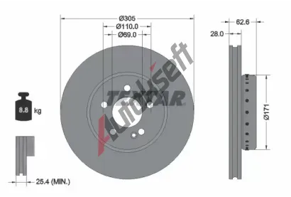 TEXTAR Brzdov kotou PRO+ - 305 mm TXT 92343625, 92343625