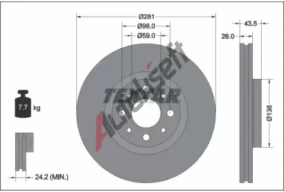 TEXTAR Brzdov kotou PRO - 281 mm TXT 92344703, 92344703
