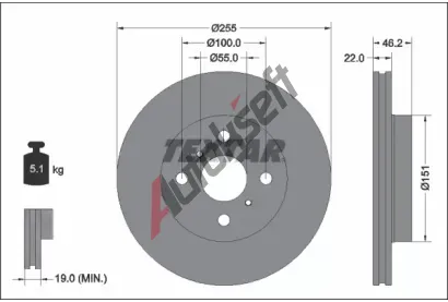 TEXTAR Brzdov kotou PRO - 255 mm TXT 92344803, 92344803