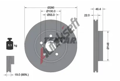 TEXTAR Brzdov kotou PRO - 260 mm TXT 92345403, 92345403