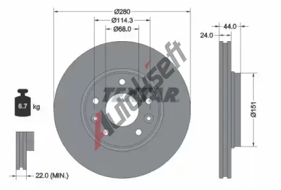 TEXTAR Brzdov kotou PRO - 280 mm TXT 92346803, 92346803