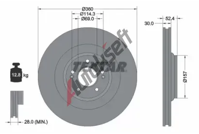 TEXTAR Brzdový kotouč PRO+ - 360 mm TXT 92346905, 92346905 TEXTAR Brzdový kotouč PRO+ - 360 mm TXT 92346905, 92346905