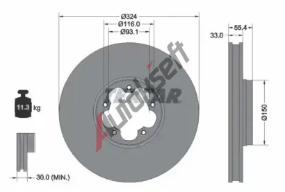 TEXTAR Brzdov kotou PRO - 324 mm TXT 92347103, 92347103