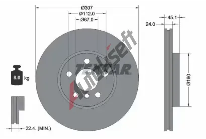 TEXTAR Brzdov kotou PRO+ - 307 mm TXT 92347205, 92347205