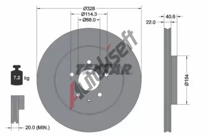 TEXTAR Brzdov kotou PRO - 328 mm TXT 92349003, 92349003