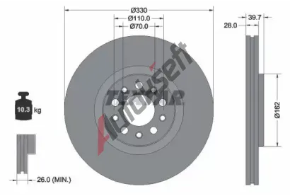 TEXTAR Brzdov kotou PRO - 330 mm TXT 92351103, 92351103