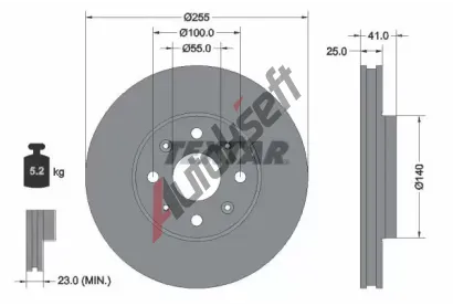 TEXTAR Brzdový kotouč PRO - 255 mm TXT 92352103, 92352103 TEXTAR Brzdový kotouč PRO - 255 mm TXT 92352103, 92352103