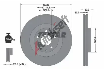 TEXTAR Brzdov kotou PRO - 328 mm TXT 92352303, 92352303