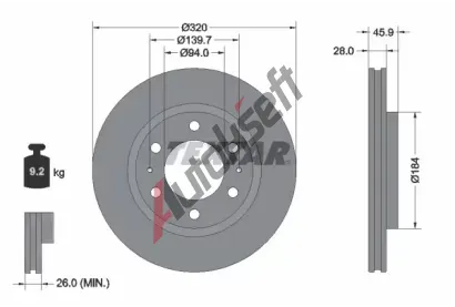 TEXTAR Brzdov kotou PRO - 320 mm TXT 92353203, 92353203