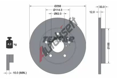TEXTAR Brzdov� kotou� PRO - 268 mm TXT 92354603, 92354603