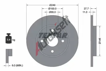 TEXTAR Brzdov� kotou� PRO - 249 mm TXT 92354903, 92354903