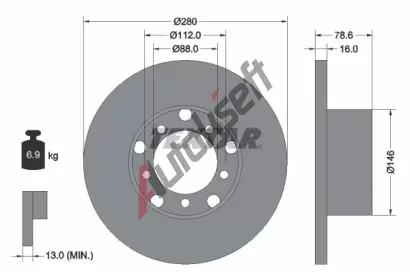 TEXTAR Brzdov kotou - 280 mm TXT 93012400, 93012400