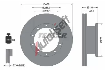 TEXTAR Brzdov kotou - 430 mm TXT 93086800, 93086800