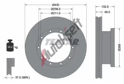 TEXTAR Brzdov kotou - 430 mm TXT 93087900, 93087900