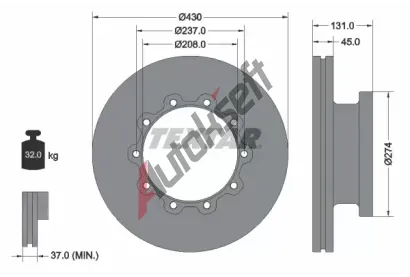 TEXTAR Brzdov kotou - 430 mm TXT 93088300, 93088300
