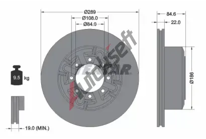 TEXTAR Brzdov kotou - 289 mm TXT 93089600, 93089600