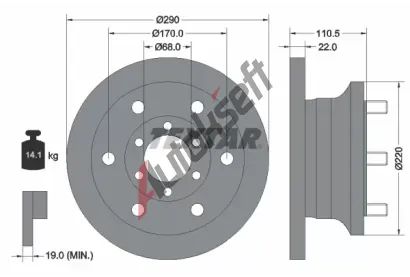 TEXTAR Brzdov kotou - 290 mm TXT 93095100, 93095100