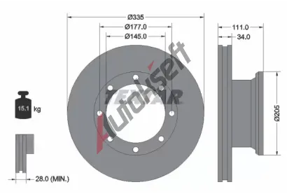 TEXTAR Brzdov kotou - 335 mm TXT 93102300, 93102300