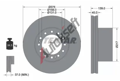 TEXTAR Brzdov kotou - 377 mm TXT 93105600, 93105600