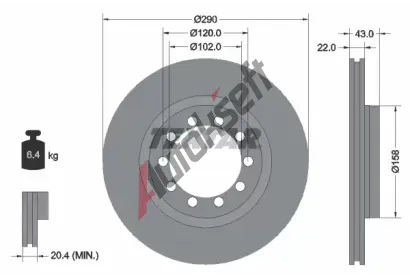 TEXTAR Brzdov kotou - 290 mm TXT 93117400, 93117400