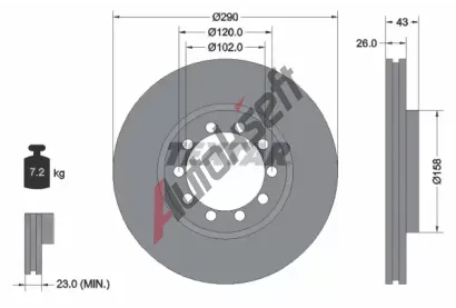 TEXTAR Brzdov kotou - 290 mm TXT 93117500, 93117500