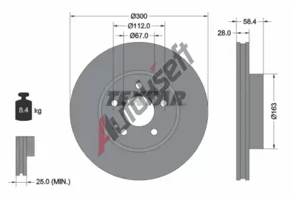 TEXTAR Brzdov kotou - 300 mm TXT 93123403, 93123403