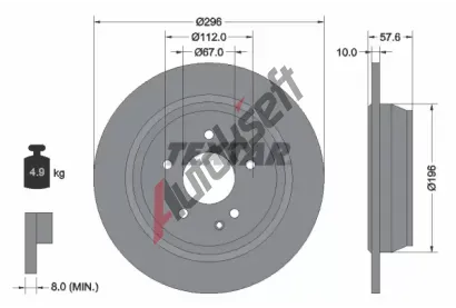 TEXTAR Brzdov kotou PRO - 296 mm TXT 93123503, 93123503