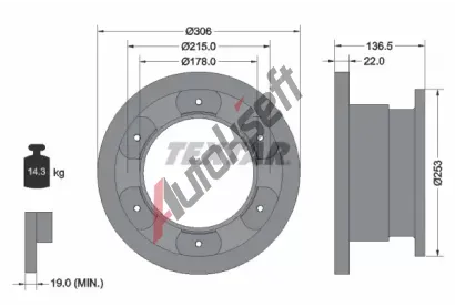 TEXTAR Brzdov kotou - 306 mm TXT 93127300, 93127300