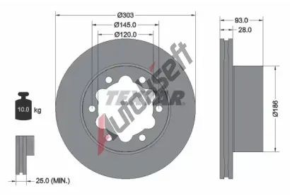 TEXTAR Brzdov kotou PRO - 303 mm TXT 93143403, 93143403