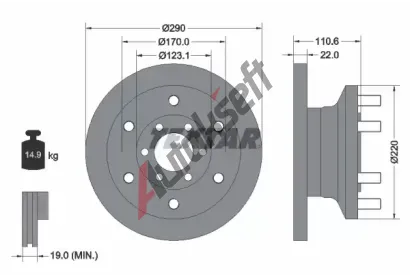 TEXTAR Brzdov kotou - 290 mm TXT 93175400, 93175400