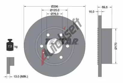 TEXTAR Brzdov kotou - 296 mm TXT 93177500, 93177500
