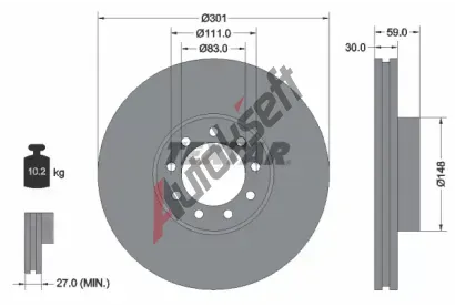 TEXTAR Brzdov kotou PRO - 301 mm TXT 93177603, 93177603