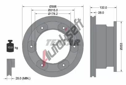 TEXTAR Brzdov kotou - 306 mm TXT 93177700, 93177700